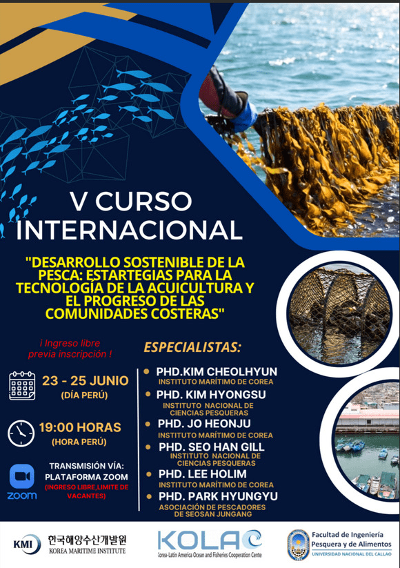 Curso Internacional: “Desarrolo sostenible de la pesca..” – Peru via Zoom